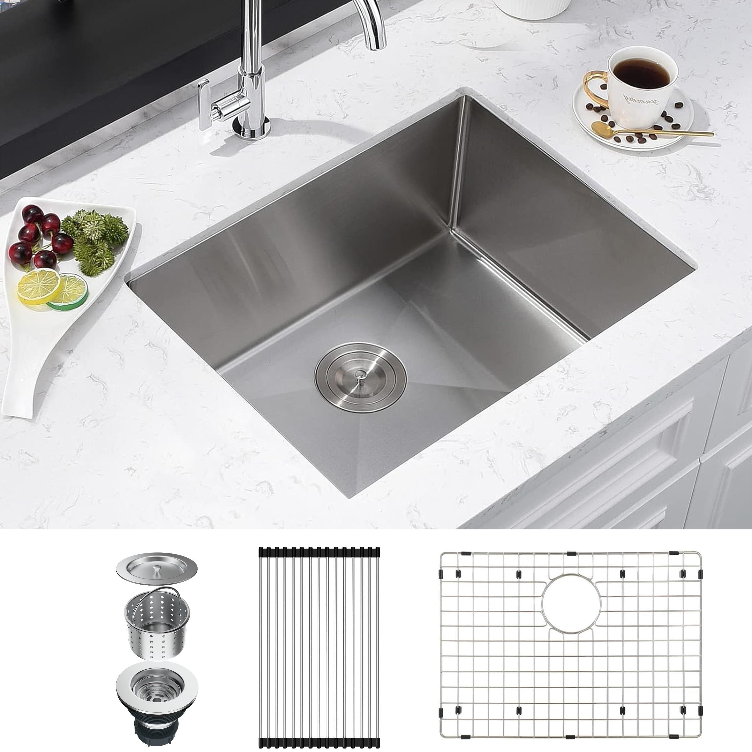 CB HOME 23" Dropin Stainless Steel Kitchen Sink, Undermount Single